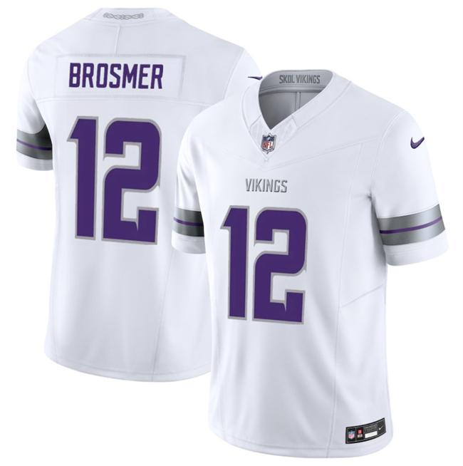 Men's White Minnesota Vikings #12 Max Brosmer 2025 F.U.S.E. Winter Warrior Limited Stitched Jersey